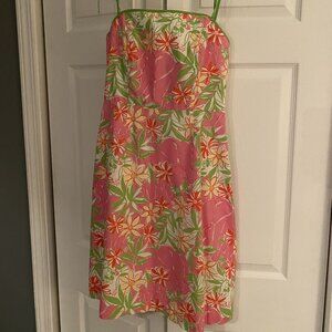 Lilly Pulitzer Pink Elephant Floral Dress Size 6